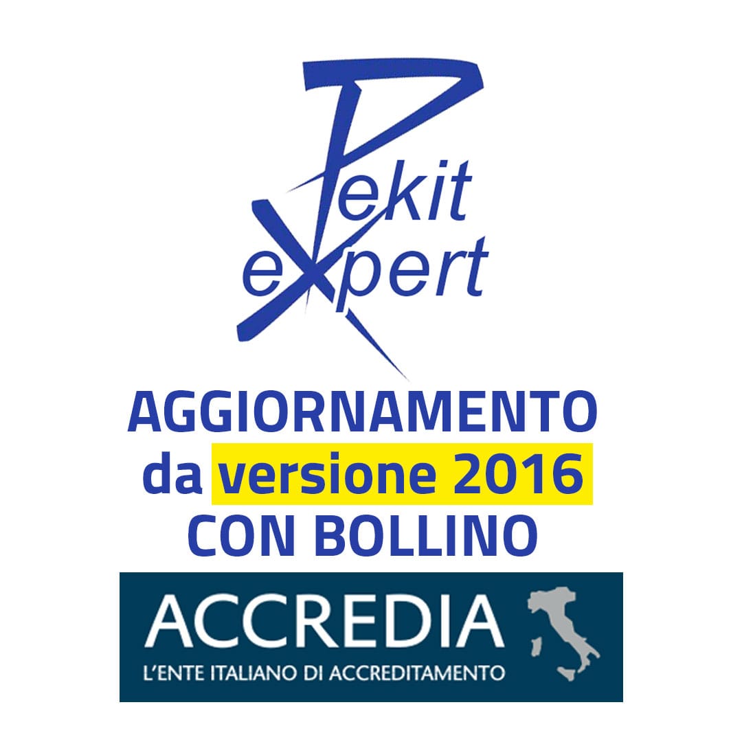 aggiornamento da versione 2016 con bollino Accredia - Pekit by Garbit